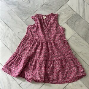 Girls Crewcuts Pink Tiered Sundress Sleeveless V-Neck Size L